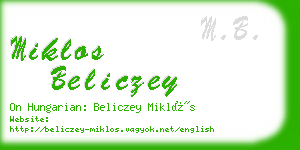 miklos beliczey business card